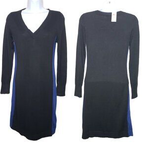 NWT Ann Taylor Women's Black w/ Blue Stripe Sweater Dress Sz XSP (1296)